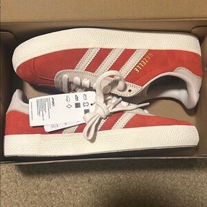 Adidas Gazelle Red and Cream Sneakers